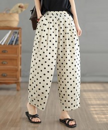 AMAJI（アマジ）の「ドット柄 ワイドパンツ クロップド丈 ウエストゴム パンツ（その他パンツ）」