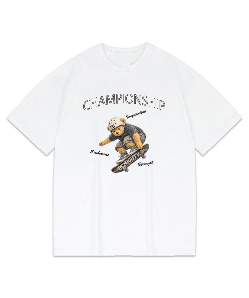 BEMIGHTY（ビーマイティー）の「スケートボードベアオーバーサイズ半袖Tシャツ[メランジェグレー]（Tシャツ/カットソー・メンズ・その他・LARGE/X-LARGE/XX-LARGE）」の3枚目の写真