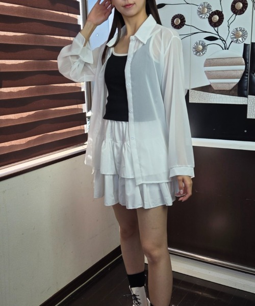 ｔｏｌｅｎｅ（トレネ）の「【バックシャン】バックリボンシアーオーバーシャツ（シャツ/ブラウス・レディース・ピンク/ホワイト・FREE）」の17枚目の写真