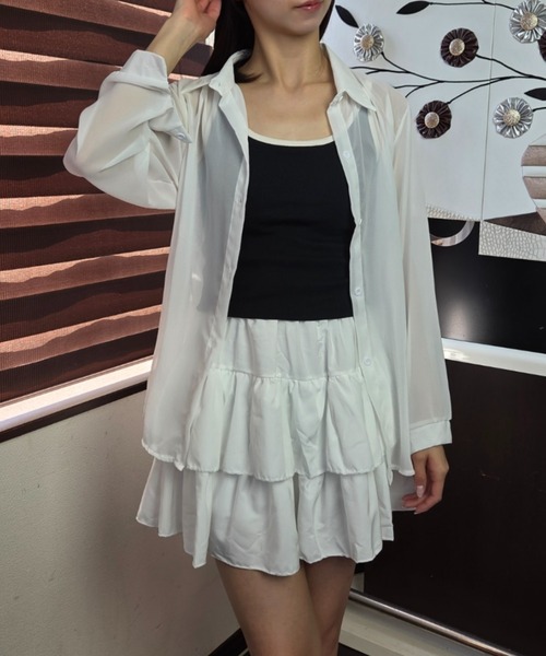 ｔｏｌｅｎｅ（トレネ）の「【バックシャン】バックリボンシアーオーバーシャツ（シャツ/ブラウス・レディース・ピンク/ホワイト・FREE）」の15枚目の写真