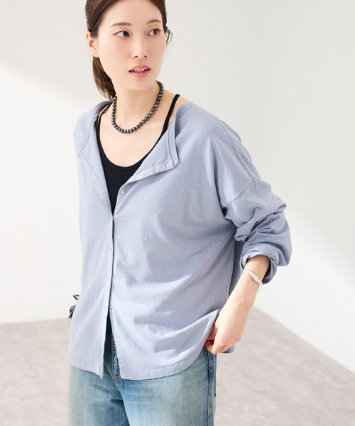 FRAMeWORK(フレームワーク)の「HEMP COTTON リングドット3WAY カーディガン(カーディガン/ボレロ・レディース・ホワイト/ブルー/ベージュ・FREE)」の3枚目の写真