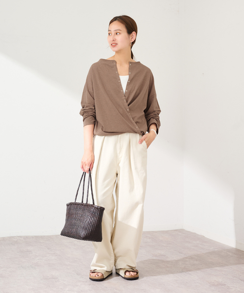 FRAMeWORK(フレームワーク)の「HEMP COTTON リングドット3WAY カーディガン(カーディガン/ボレロ・レディース・ホワイト/ブルー/ベージュ・FREE)」の6枚目の写真