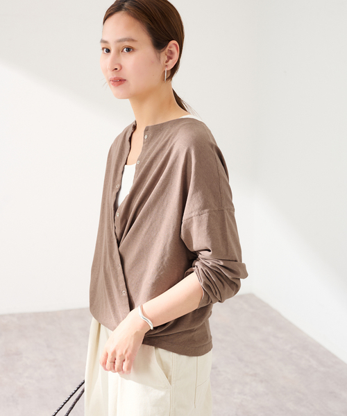 FRAMeWORK(フレームワーク)の「HEMP COTTON リングドット3WAY カーディガン(カーディガン/ボレロ・レディース・ホワイト/ブルー/ベージュ・FREE)」の10枚目の写真