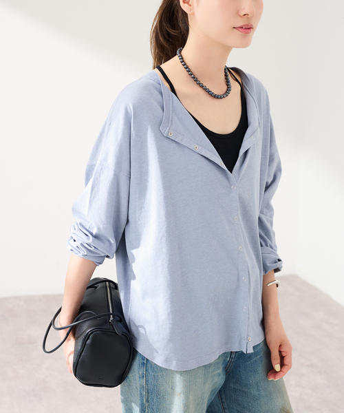 FRAMeWORK(フレームワーク)の「HEMP COTTON リングドット3WAY カーディガン(カーディガン/ボレロ・レディース・ホワイト/ブルー/ベージュ・FREE)」の20枚目の写真
