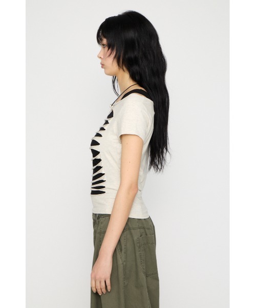 LAGUA GEM(ラグアジェム)の「CUTTING 2PIECE トップス(Tシャツ/カットソー・レディース・アイボリー/ライトブルー/杢グレー・FREE)」の19枚目の写真