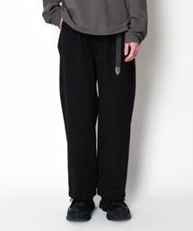 SUPERTHANKS（スーパーサンクス）の「＜ピグメント加工＞＜フェイクレザー＞サイドタックワイドパンツPigment dyed/Shrink faux leather side-tuck wide trousers（その他パンツ）」