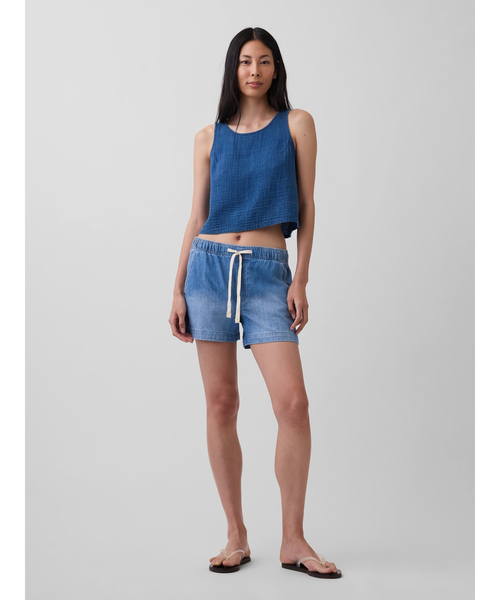 GAP(ギャップ)の「コットンガーゼ シェルタンクトップ(シャツ/ブラウス・レディース・インディゴブルー・S/L/XXS/M/XS)」の2枚目の写真