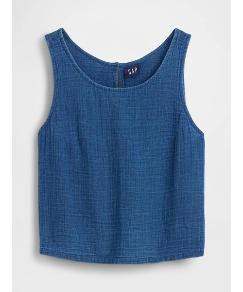GAP(ギャップ)の「コットンガーゼ シェルタンクトップ(シャツ/ブラウス・レディース・インディゴブルー・S/L/XXS/M/XS)」の5枚目の写真