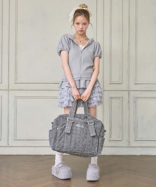 FickleBebe（フィクルベベ）の「リブパフスリーブチュールＰＫ（Tシャツ/カットソー・レディース・ブラック/グレー/イエロー/ピンク・FREE）」の14枚目の写真