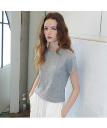 Cotton eyelet crop t-shirt [FRSP07TS11]_Gray
