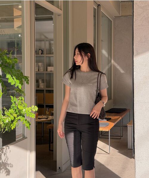 FRIVER07（フリバー07）の「Cotton eyelet crop t-shirt [FRSP07TS11]_Gray（Tシャツ/カットソー・レディース・ライトグレー・FREE）」の3枚目の写真