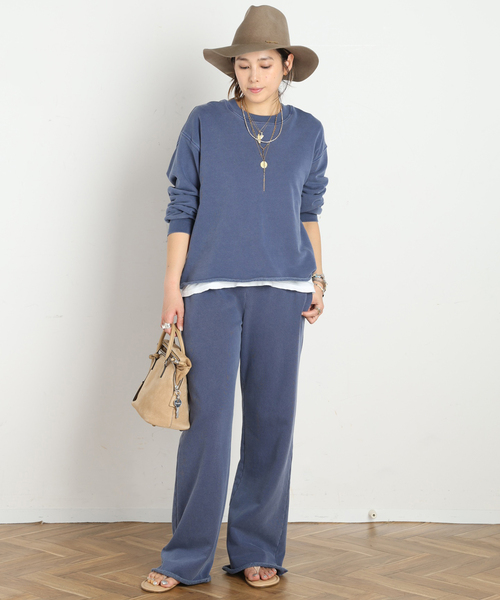 AP STUDIO(エーピーストゥディオ)の「【XIRENA/キセレナ】STRAIGHT SWEAT PANTS(スウェットパンツ・レディース・ブルー・38/36)」の4枚目の写真