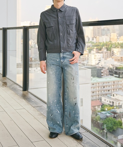 loose fit jeans 3color paint/ペイントパンツ/ルーズストレートパンツ