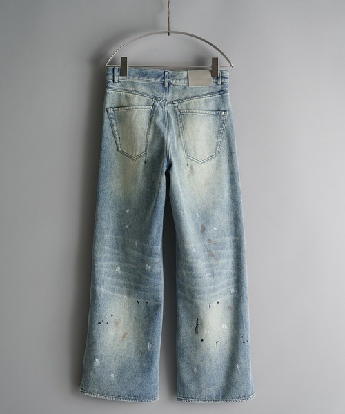 CONZ(コンズ)の「loose fit jeans 3color paint/ペイントパンツ/ルーズストレートパンツ/デニム/NVRFRGT(デニムパンツ・メンズ・インディゴブルー・3/2/1/4)」の2枚目の写真