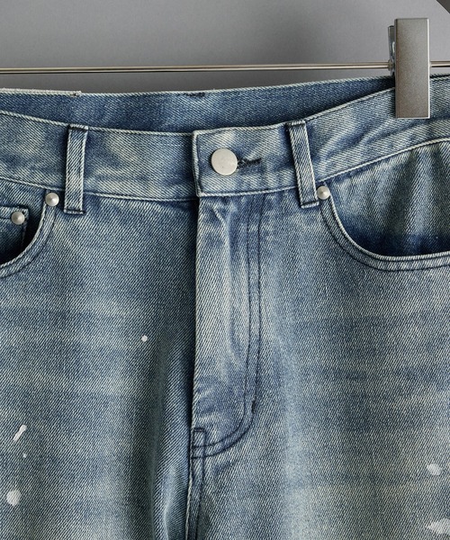 CONZ(コンズ)の「loose fit jeans 3color paint/ペイントパンツ/ルーズストレートパンツ/デニム/NVRFRGT(デニムパンツ・メンズ・インディゴブルー・3/2/1/4)」の3枚目の写真