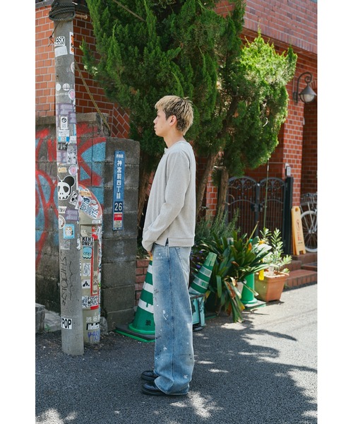 CONZ(コンズ)の「loose fit jeans 3color paint/ペイントパンツ/ルーズストレートパンツ/デニム/NVRFRGT(デニムパンツ・メンズ・インディゴブルー・3/2/1/4)」の10枚目の写真