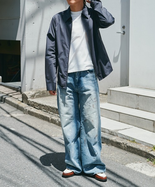 CONZ(コンズ)の「loose fit jeans 3color paint/ペイントパンツ/ルーズストレートパンツ/デニム/NVRFRGT(デニムパンツ・メンズ・インディゴブルー・3/2/1/4)」の15枚目の写真