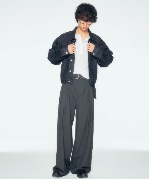 CS(シーエス)の「【CS】belt wide throusers / 【シーエス】ベルトワイドトラウザーズ<着用動画あり>(スラックス・メンズ・チャコール・02)」の7枚目の写真