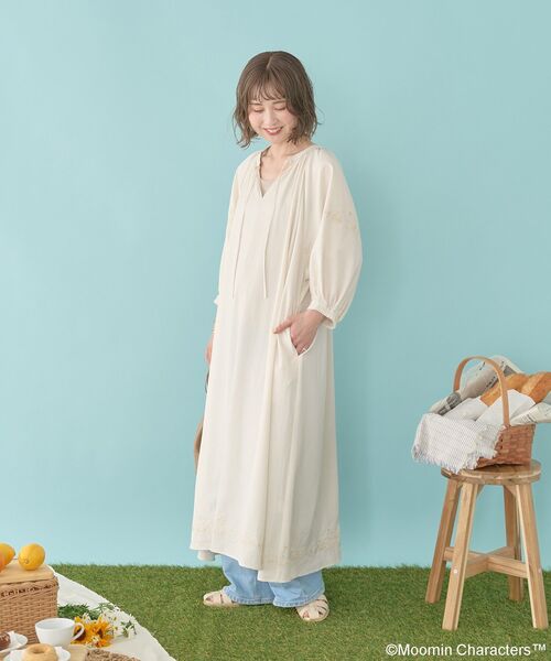 MOOMIN(ムーミン)の「【WEB限定】Moomin 刺繍スキッパーワンピース(シャツワンピース・レディース・ライトベージュ/ブラック/アイボリー・FREE)」の17枚目の写真
