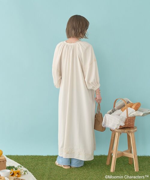 MOOMIN(ムーミン)の「【WEB限定】Moomin 刺繍スキッパーワンピース(シャツワンピース・レディース・ライトベージュ/ブラック/アイボリー・FREE)」の18枚目の写真