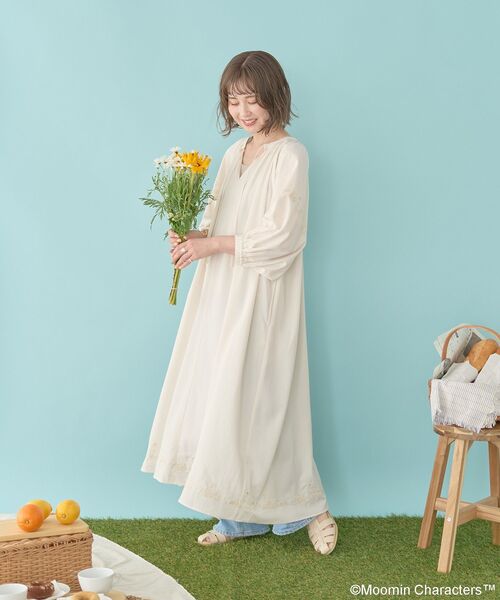 MOOMIN(ムーミン)の「【WEB限定】Moomin 刺繍スキッパーワンピース(シャツワンピース・レディース・ライトベージュ/ブラック/アイボリー・FREE)」の19枚目の写真