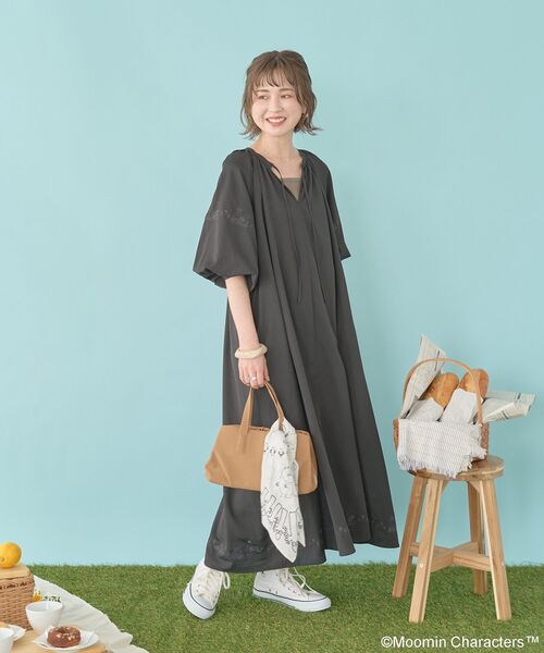 MOOMIN(ムーミン)の「【WEB限定】Moomin 刺繍スキッパーワンピース(シャツワンピース・レディース・ライトベージュ/ブラック/アイボリー・FREE)」の22枚目の写真