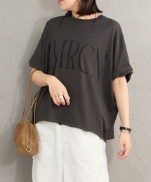 【WEB限定】[Americana/アメリカーナ] AMRCN クロップド丈  ロールアッププリントTシャツ
