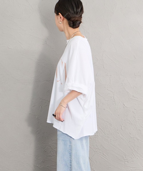 AMERICANA（アメリカーナ）の「【WEB限定】[Americana/アメリカーナ] AMRCN クロップド丈  ロールアッププリントTシャツ（Tシャツ/カットソー・レディース・ホワイト/ブラウン/ブラック・ONE SIZE）」の12枚目の写真