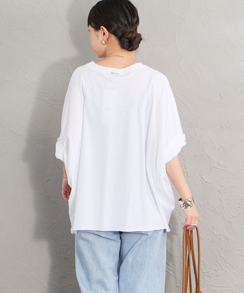 AMERICANA（アメリカーナ）の「【WEB限定】[Americana/アメリカーナ] AMRCN クロップド丈  ロールアッププリントTシャツ（Tシャツ/カットソー・レディース・ホワイト/ブラウン/ブラック・ONE SIZE）」の13枚目の写真