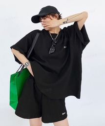 Dalfwin（ダールフィン）の「韓国ファッション 【上下セット】Oisis刺繍ワッフル半袖セットアップ（ルームウェア/パジャマ）」