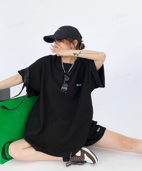 Dalfwin(ダールフィン)の「韓国ファッション 【上下セット】Oisis刺繍ワッフル半袖セットアップ(ルームウェア/パジャマ・レディース・ブラック/ベージュ・FREE)」の17枚目の写真