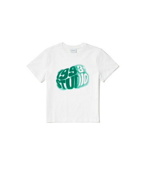 1993STUDIO(1993スタジオ)の「W ウェーブスタジオ1993タイポTシャツ (8色)(Tシャツ/カットソー・レディース・グレー/ブルー/ブラック/ホワイト/ライトグレー/ブラウン/レッド/イエロー・SMALL/MEDIUM)」の1枚目の写真