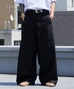 セール】コットンデニム タックワイドパンツ（デニムパンツ）｜MACPHEE