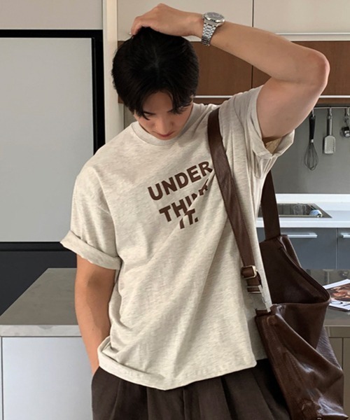 NOWLE(ノウル)の「【NOWLE】メッセージロゴ プリント クルーネック 半袖 Tシャツ(Tシャツ/カットソー・メンズ・オートミール/ホワイト・MEDIUM/X-LARGE/LARGE)」の17枚目の写真