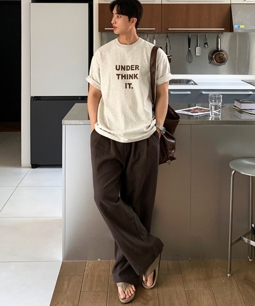 NOWLE(ノウル)の「【NOWLE】メッセージロゴ プリント クルーネック 半袖 Tシャツ(Tシャツ/カットソー・メンズ・オートミール/ホワイト・MEDIUM/X-LARGE/LARGE)」の5枚目の写真
