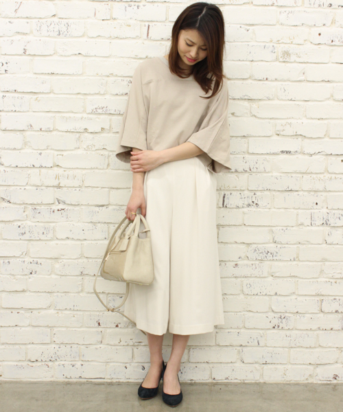 CIAOPANIC（チャオパニック）の「【Ciaopanic】T/PUジョーゼットガウチョパンツ（その他パンツ・レディース・ホワイト/ブラック/ベージュ/ネイビー・SMALL/MEDIUM）」の7枚目の写真