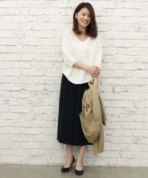 CIAOPANIC（チャオパニック）の「【Ciaopanic】T/PUジョーゼットガウチョパンツ（その他パンツ・レディース・ホワイト/ブラック/ベージュ/ネイビー・SMALL/MEDIUM）」の9枚目の写真