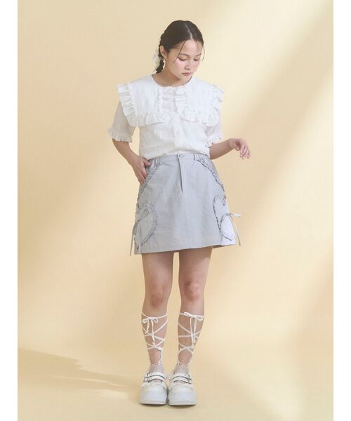 merry jenny(メリージェニー)の「靴下屋×merry jenny petit flowerレースアップソックス(ソックス/靴下・レディース・ピンク/ブラック/アイボリー・FREE)」の13枚目の写真