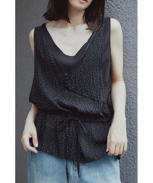 ANF.MUU(アンフムー)の「リンクルシアードットペプラムブラウス(シャツ/ブラウス・レディース・ブラック/ホワイト・FREE)」の13枚目の写真