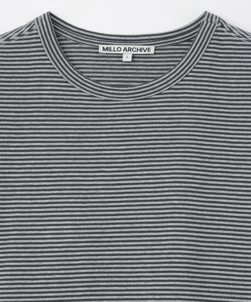 Millo Archive（ミロ アーカイブ）の「モズストライプTシャツ [メランジグレー]（Tシャツ/カットソー・メンズ・その他・MEDIUM/LARGE/X-LARGE）」の2枚目の写真