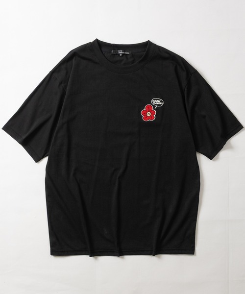 JOHN'S CLOSET（ジョンズクローゼット）の「【31】ワンポイントサガラ刺繍Tシャツ フラワー/オバケ（Tシャツ/カットソー・メンズ・ブラック系1/ブラック系2/ホワイト系1/ホワイト系2・MEDIUM/LARGE）」の16枚目の写真