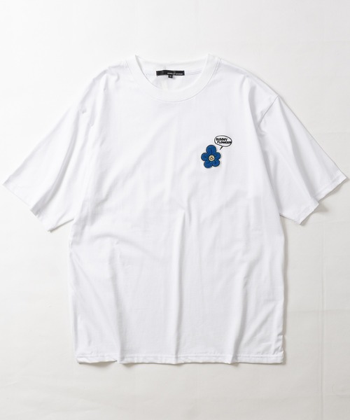 JOHN'S CLOSET（ジョンズクローゼット）の「【31】ワンポイントサガラ刺繍Tシャツ フラワー/オバケ（Tシャツ/カットソー・メンズ・ブラック系1/ブラック系2/ホワイト系1/ホワイト系2・MEDIUM/LARGE）」の12枚目の写真