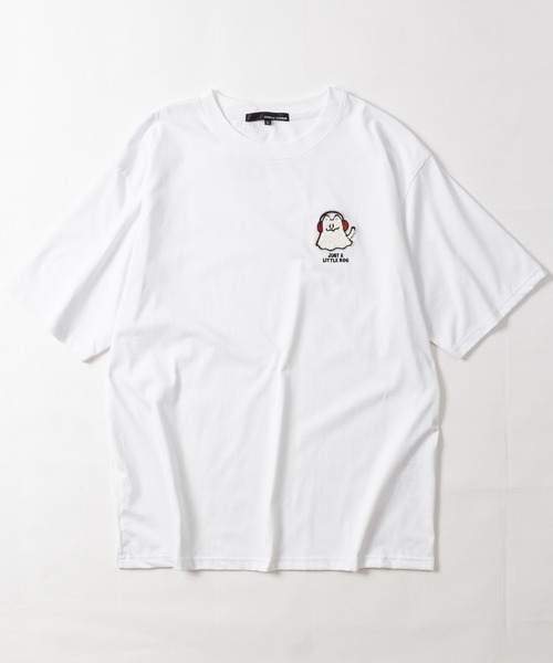 JOHN'S CLOSET（ジョンズクローゼット）の「【31】ワンポイントサガラ刺繍Tシャツ フラワー/オバケ（Tシャツ/カットソー・メンズ・ブラック系1/ブラック系2/ホワイト系1/ホワイト系2・MEDIUM/LARGE）」の14枚目の写真