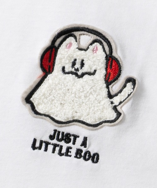 JOHN'S CLOSET（ジョンズクローゼット）の「【31】ワンポイントサガラ刺繍Tシャツ フラワー/オバケ（Tシャツ/カットソー・メンズ・ブラック系1/ブラック系2/ホワイト系1/ホワイト系2・MEDIUM/LARGE）」の7枚目の写真