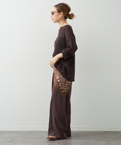 Deuxieme Classe(ドゥーズィエムクラス)の「LINO Sheer プルオーバー(ニット/セーター・レディース・ブラウン/ネイビー/ベージュ・FREE)」の11枚目の写真