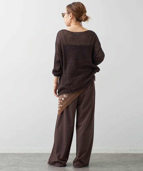 Deuxieme Classe(ドゥーズィエムクラス)の「LINO Sheer プルオーバー(ニット/セーター・レディース・ブラウン/ネイビー/ベージュ・FREE)」の12枚目の写真