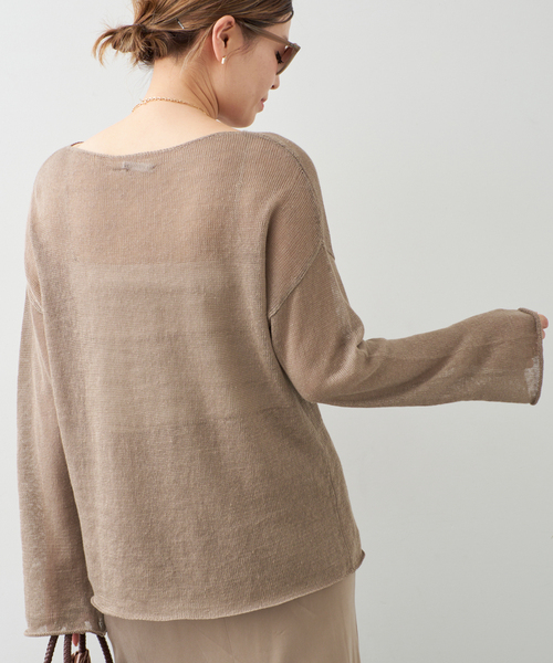 Deuxieme Classe(ドゥーズィエムクラス)の「LINO Sheer プルオーバー(ニット/セーター・レディース・ブラウン/ネイビー/ベージュ・FREE)」の15枚目の写真