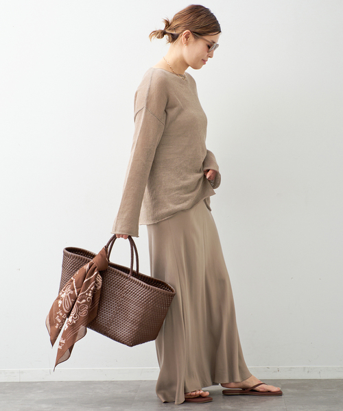 Deuxieme Classe(ドゥーズィエムクラス)の「LINO Sheer プルオーバー(ニット/セーター・レディース・ブラウン/ネイビー/ベージュ・FREE)」の17枚目の写真