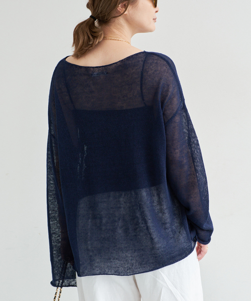 Deuxieme Classe(ドゥーズィエムクラス)の「LINO Sheer プルオーバー(ニット/セーター・レディース・ブラウン/ネイビー/ベージュ・FREE)」の21枚目の写真