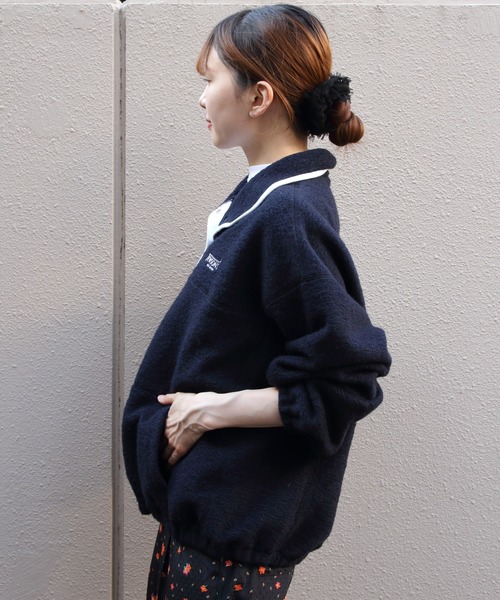 THE SHINZONE（ザ　シンゾーン）の「THE SHINZONE/シンゾーン　スナップフリースプルオーバー　SNAP FLEECE PULLOVER　26AMSCU06（スウェット・レディース・グレー/ネイビー・FREE）」の20枚目の写真